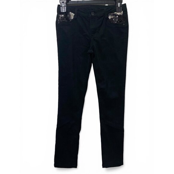 Member's Mark Other - Member's Mark Girls Black Skinny Jeans With Sequined Front Pockets, Size: 10/12